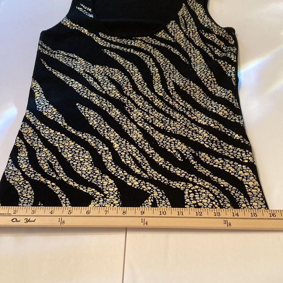 Belldini Top Knit Black Gold Pewter Sleeveless Layering Tank Top - Picture 10 of 12